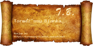 Tormássy Bianka névjegykártya